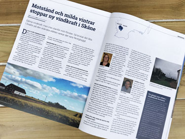 Artikel i tidningen Svensk Vindkraft nr 3 2020.